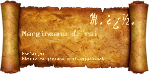 Margineanu Örsi névjegykártya